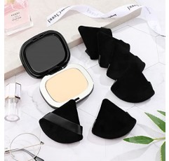 48 Pcs 벨벳 트라이앵글 파우더 퍼프 소프트 벨벳 메이크업 퍼프 벨벳 퍼프 페이스 파우더 메이크업 습식 및 건식 화장품 파운데이션을위한 삼각형 스폰지 루스 미네랄 파우더 바디 메이크업 도구 (블랙)