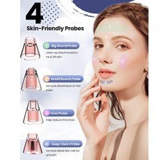 블랙헤드 제거제 모공 진공 여드름 추출기: 블루 라이트가 포함된 업그레이드된 모공 클렌저 - 얼굴용 충전식 블랙 헤드 제거제, 화이트헤드 제거, 얼굴 퍼밍, 여성 및 남성을 위한 오일 감소