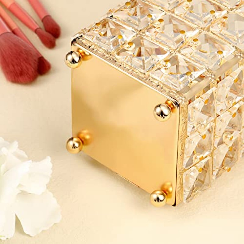 2 팩 크리스탈 메이크업 브러쉬 홀더 주최자 화장품 브러쉬 보관 컵 손수 펜 연필 홀더 컨테이너, 광장