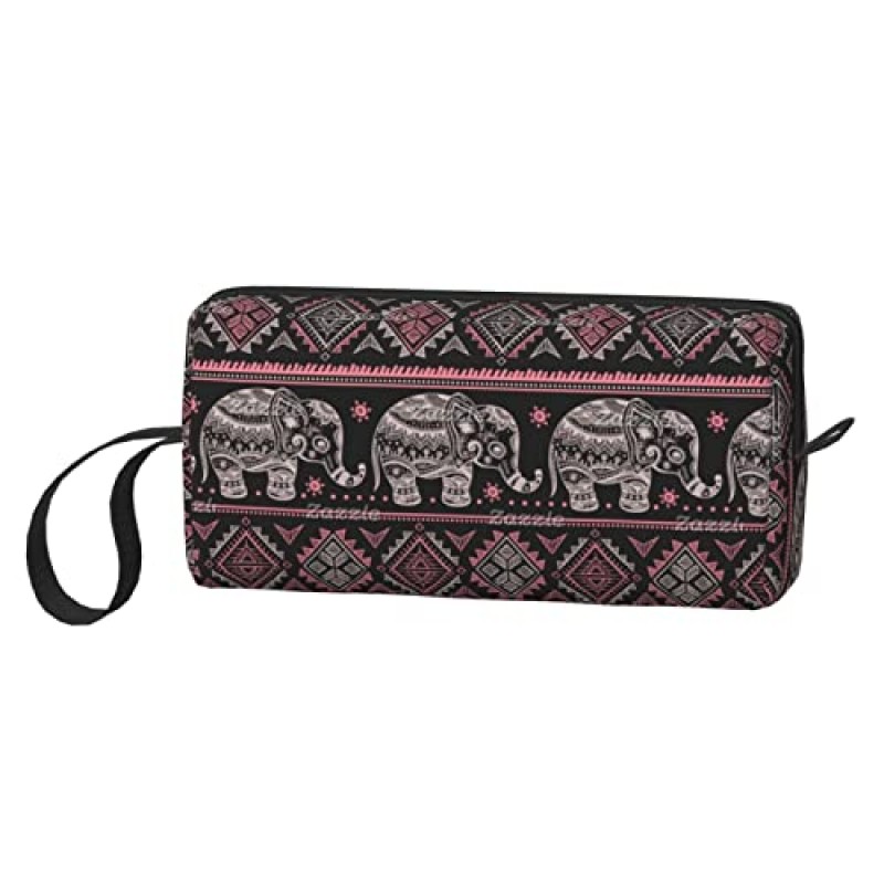 BQIUULO Boho 코끼리 화장품 메이크업 가방 여성용, 대용량 가방 지갑 파우치 여행 세면 용품 가방 액세서리 주최자
