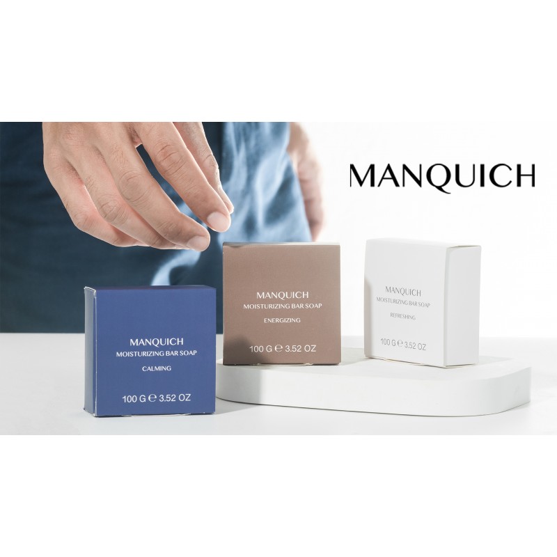 MANQUICH 엑스폴리에이팅 바 비누, 천연 남성 비누, 목욕 비누 남성용 럭셔리 선물 세트, 오이가 함유된 수분 공급 및 보습 피부, 코코넛 오일 - 얼굴, 바디 및 면도용 비건 비누, 3.52oz(바 3개)