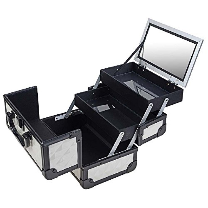 거울이 있는 SHANY 미니 메이크업 트레인 케이스 - 피스풀