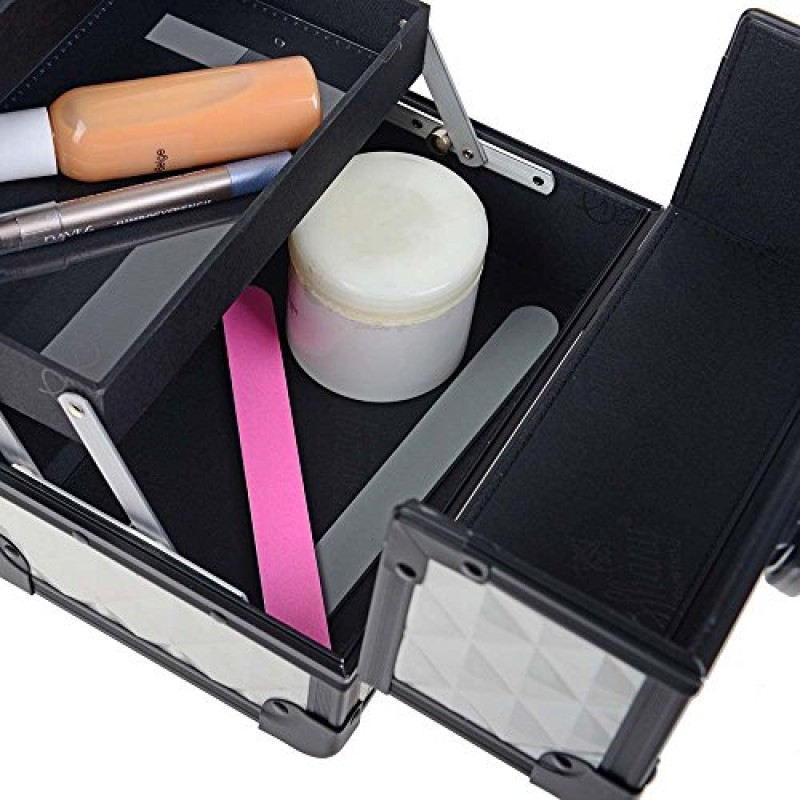 거울이 있는 SHANY 미니 메이크업 트레인 케이스 - 피스풀