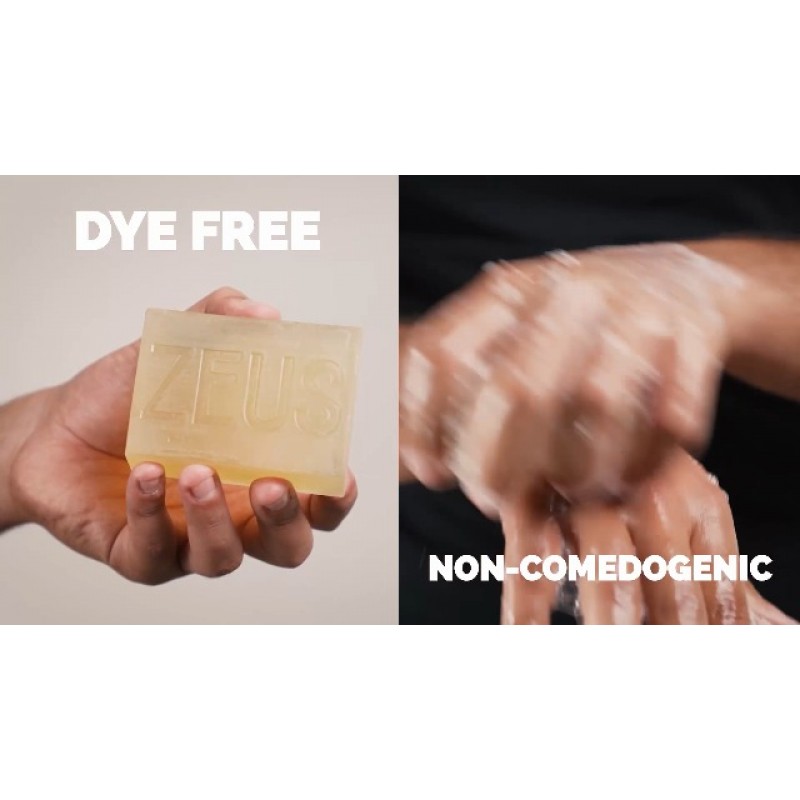 ZEUS 바 비누, 천연 바디 & 페이스 비누 바, 피부에 수분을 공급하고 각질을 제거하며 부드럽게 해줍니다 – MADE IN USA(백단향) 10 oz.