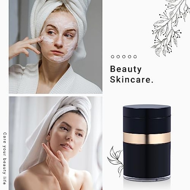 2팩 에어리스 펌프 용기, 모이스처라이저 펌프 디스펜서, 리필형 크림 용기 진공 펌프 병 디스펜서 여행용 크기 로션 및 크림용 빈 용기 모이스처라이저(1oz-2pcs, 검정색)