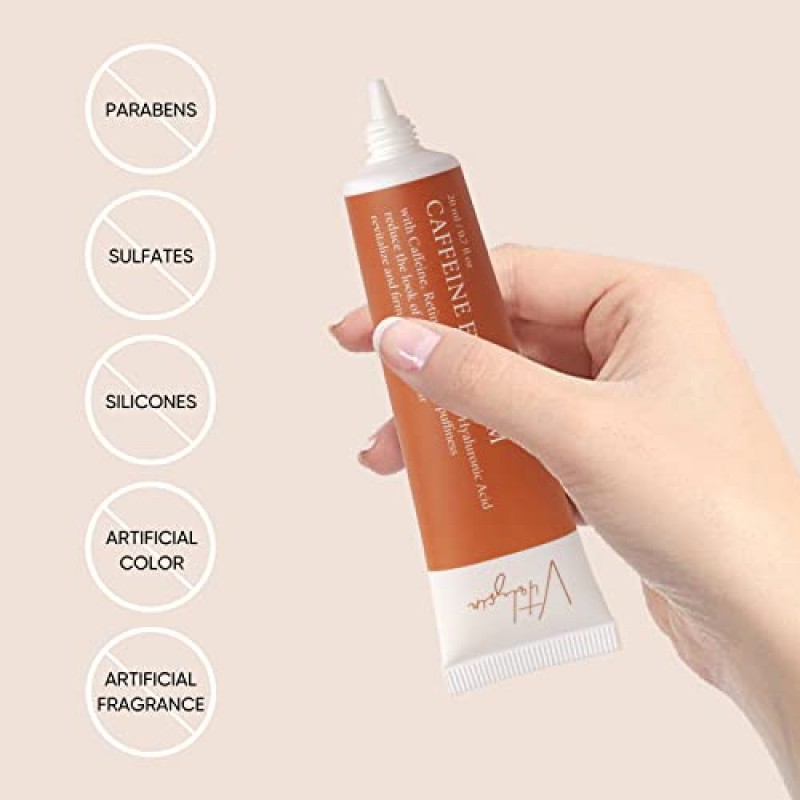 다크서클과 붓기를 위한 비탈리신 카페인 아이 크림, 노화 방지 주름과 잔주름 감소, 카페인, 레티놀, 펩타이드 및 히알루론산 함유 0.7 fl oz