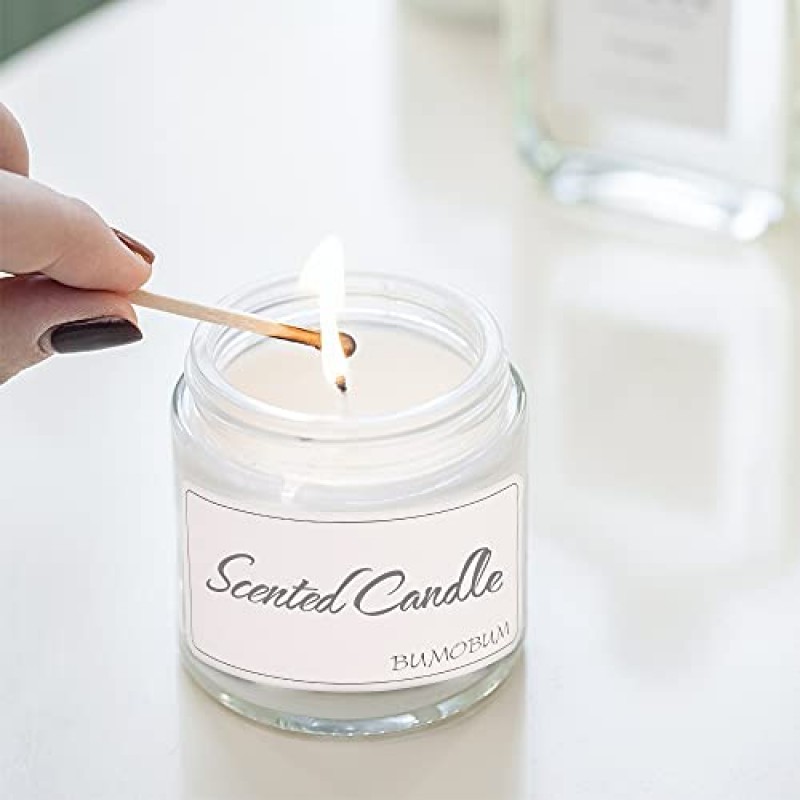 뚜껑이 있는 2온스 유리병, Bumobum 48팩 흰색 뚜껑이 있는 투명 소형 항아리, 빈 라벨 및 내부 라이너, 샘플, 파우더, 크림, 로션, 향신료용 60ml 빈 원형 ​​화장품 용기