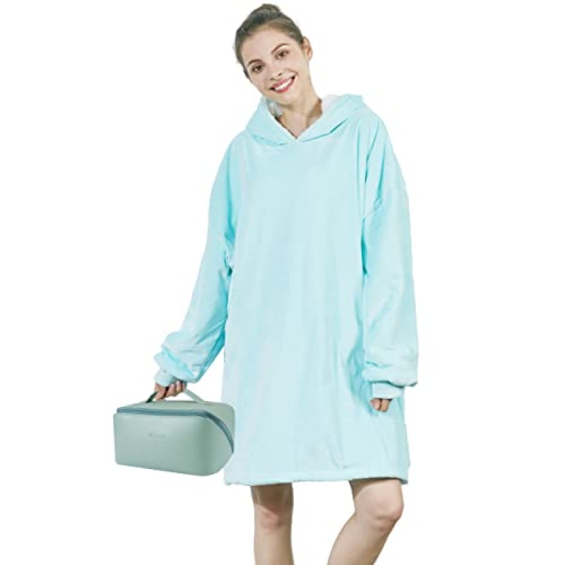 nqauen 메이크업 가방 대용량 여행용 화장품 가방 TravelToiletry Bag Organizer with Handle and Divider 화장품 가방 (녹색, 중형)