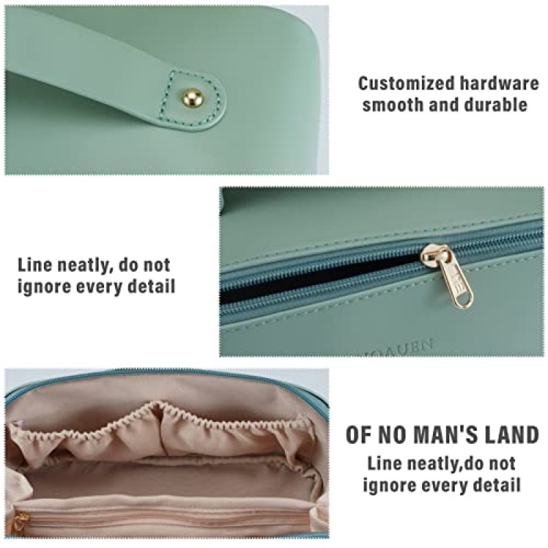 nqauen 메이크업 가방 대용량 여행용 화장품 가방 TravelToiletry Bag Organizer with Handle and Divider 화장품 가방 (녹색, 중형)