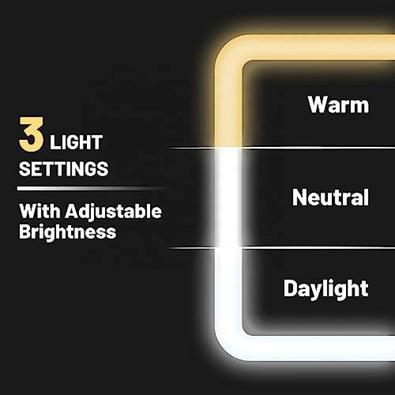 조명 거울이 포함된 NJ GLAM 여행용 메이크업 가방 4K LED 거울 충전식 - 거울이 포함된 메이크업 가방, 보석 상자 및 10X 분리형 거울 포함 - 거울과 조명이 포함된 메이크업 케이스(핑크)