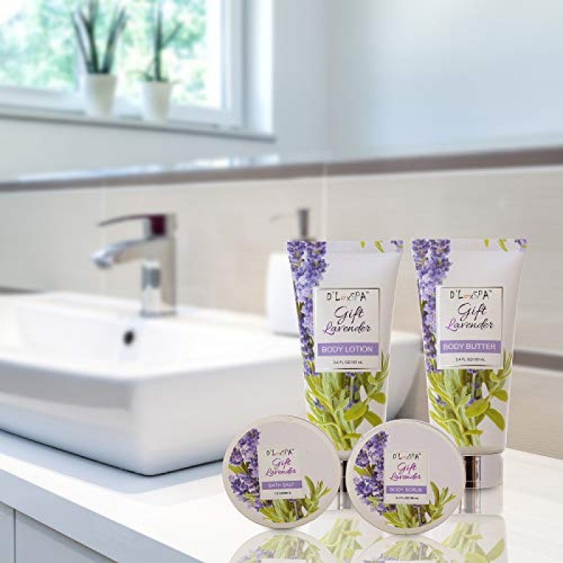 여성용 스파 선물 바구니 라벤더 목욕 및 바디 홈 스파 키트 어머니의 날 스파 선물 아이디어 - 목욕 폭탄, 샴푸 바, 아이 마스크, 샤워 젤, 거품 목욕, 소금, 바디 스크럽 로션이 포함된 럭셔리 15개 세트