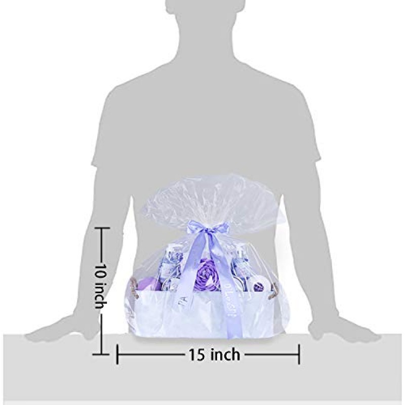 여성용 스파 선물 바구니 라벤더 목욕 및 바디 홈 스파 키트 어머니의 날 스파 선물 아이디어 - 목욕 폭탄, 샴푸 바, 아이 마스크, 샤워 젤, 거품 목욕, 소금, 바디 스크럽 로션이 포함된 럭셔리 15개 세트