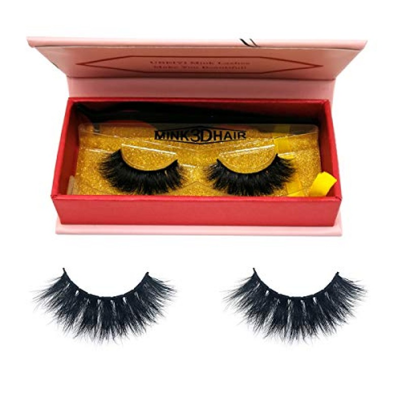UBEIYI 3D 밍크 속눈썹 손으로 만든 드라마틱 메이크업 스트립 속눈썹 100% 모피 가짜 속눈썹 두꺼운 십자가 디럭스 거짓 속눈썹 블랙 자연 푹신한 긴 소프트 2 쌍 선물 패키지