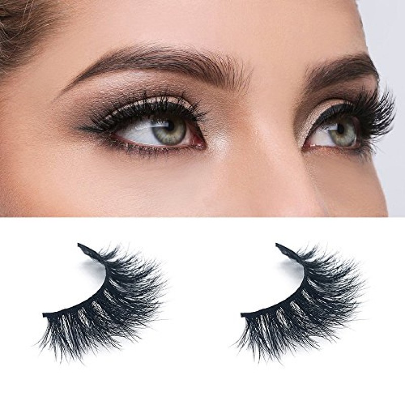 UBEIYI 3D 밍크 속눈썹 손으로 만든 드라마틱 메이크업 스트립 속눈썹 100% 모피 가짜 속눈썹 두꺼운 십자가 디럭스 거짓 속눈썹 블랙 자연 푹신한 긴 소프트 2 쌍 선물 패키지