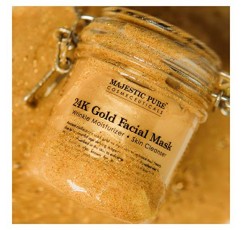 MAJESTIC PURE 골드 페이셜 마스크는 비타민을 제공하고 잔주름과 주름의 모양을 줄이는 데 도움을 주며 고대 골드 페이스 마스크 포뮬러 - 8.8온스