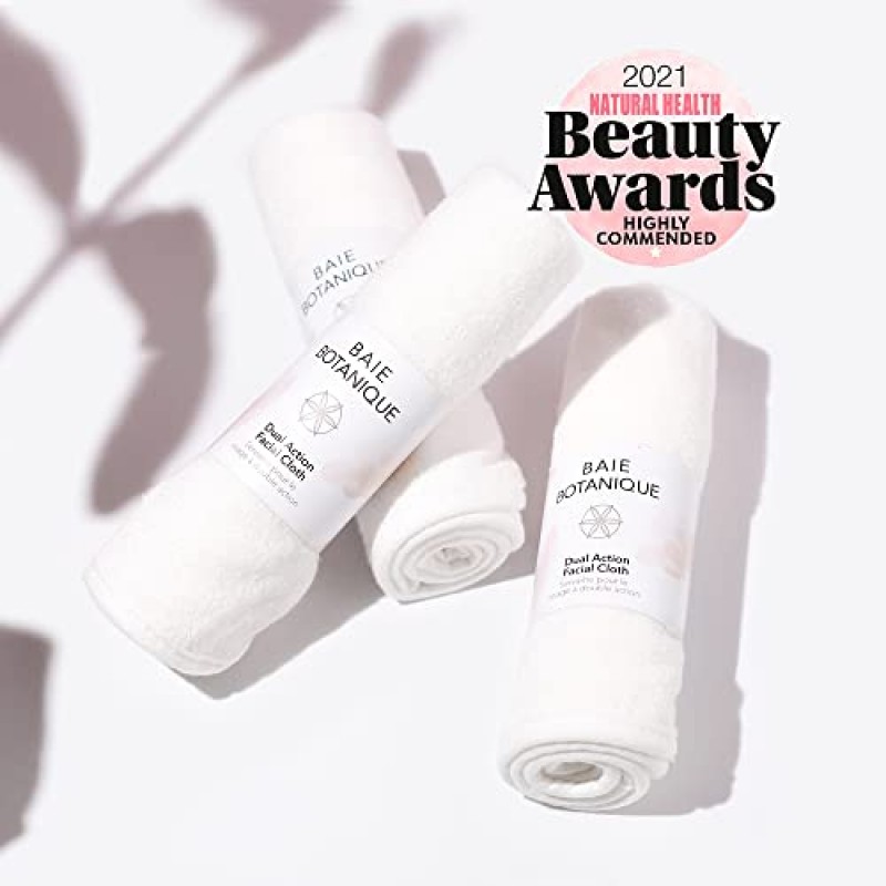 Baie Botanique 듀얼 액션 페이셜 천, 고급 면 모슬린 및 대나무 울트라 소프트 테리 - 100% 천연 (3)