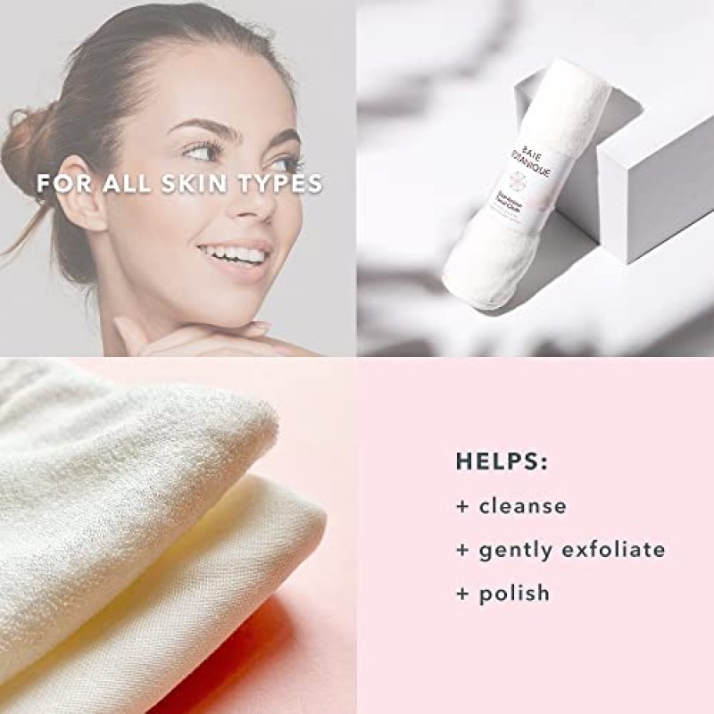 Baie Botanique 듀얼 액션 페이셜 천, 고급 면 모슬린 및 대나무 울트라 소프트 테리 - 100% 천연 (3)