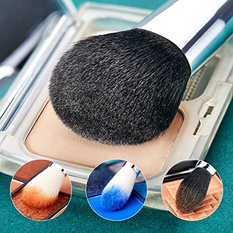 제섭 프로 메이크업 브러쉬 15개 메이크업 브러쉬 세트 뷰티 화장품 메이크업 파우더 파운데이션 아이섀도 아이라이너 블렌딩 립 브러쉬 도구(블랙/실버) T092