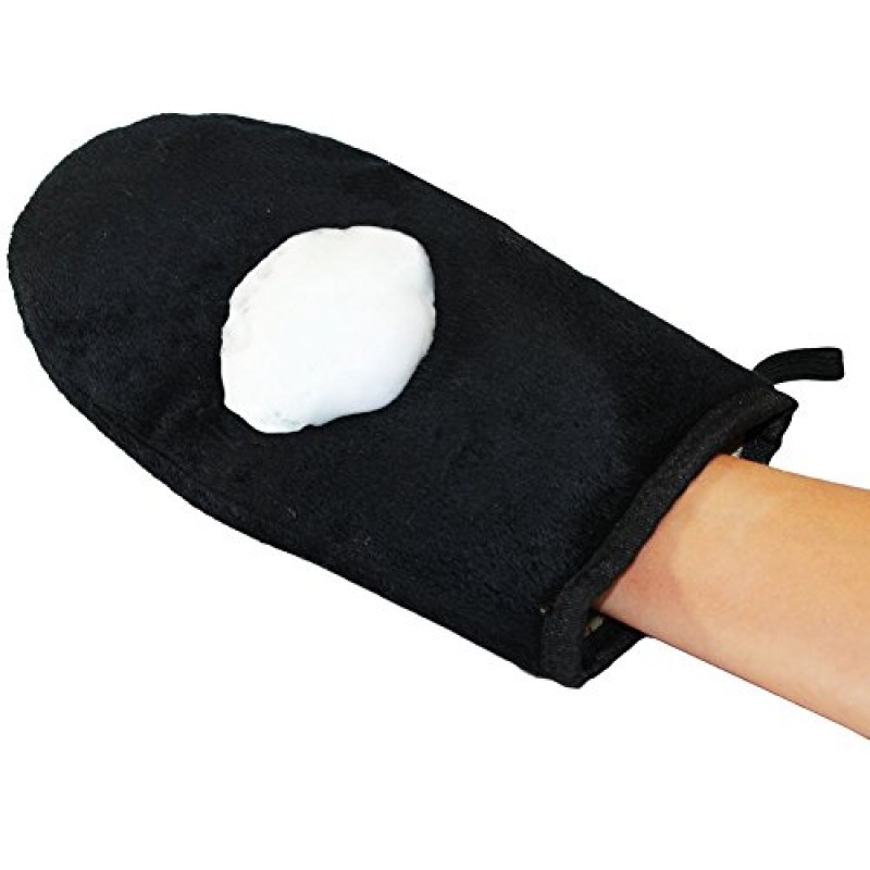 새 제품 NYK1 럭셔리 태닝 메가 미트 메가미트(블랙) 페이크 탄 애플리케이터 장갑, 무스, 로션, 크림 또는 리퀴드와 함께 사용하기 위한 줄무늬 없는 마감