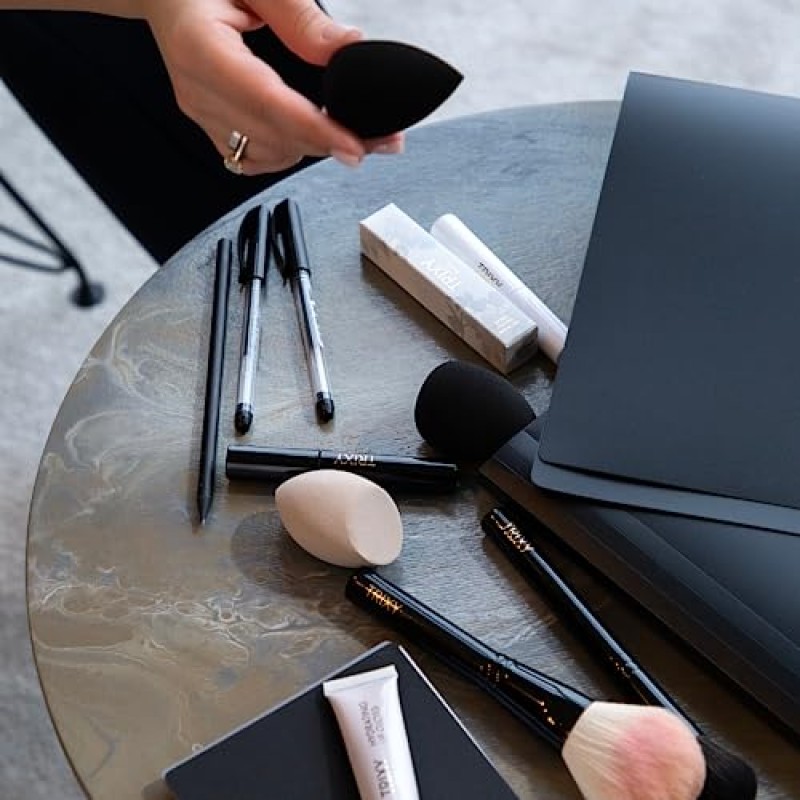 TRIXY BEAUTY 메이크업 스펀지 부드럽고 탄력있는 저자극성 라텍스 블렌딩용 리퀴드 파운데이션 파우더 및 크림 건식 및 습식 사용 간편한 세척(누드(베이지))