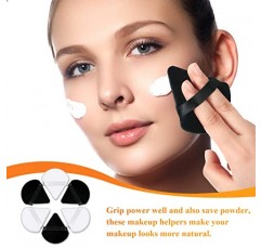 100 조각 파우더 퍼프 트라이앵글 파우더 퍼프 페이스 소프트 메이크업 퍼프 루스 파우더, 웨지 모양 벨벳 화장품 스펀지, 컨투어링, 눈 밑 코너, 뷰티 메이크업 도구, 화이트, 블랙