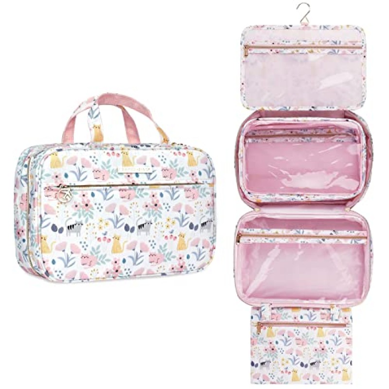 Lychii 걸이용 세면도구 가방, 여행용 메이크업 정리함 화장품 케이스 남녀공용 욕실 샤워용, 대형 - 고양이 프린트