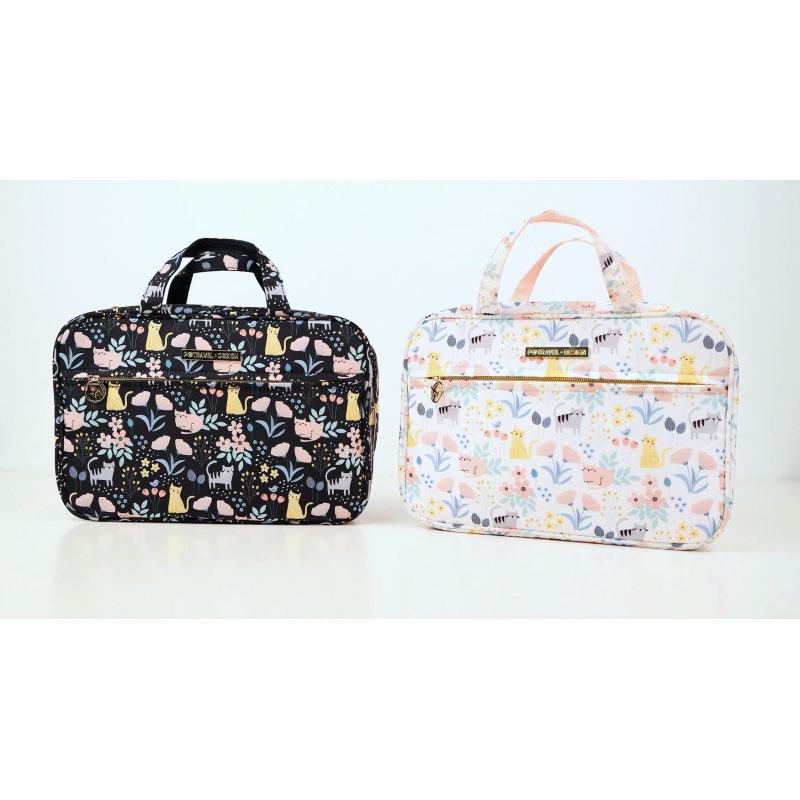 Lychii 걸이용 세면도구 가방, 여행용 메이크업 정리함 화장품 케이스 남녀공용 욕실 샤워용, 대형 - 고양이 프린트