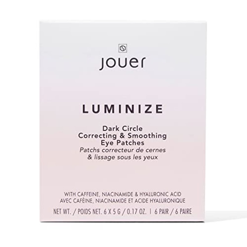 Jouer 루미나이즈 다크서클 코렉팅 & 스무딩 아이 패치, 다크서클과 붓기를 위한 카페인 아이 패치, 주름을 위한 언더 아이 마스크 패치