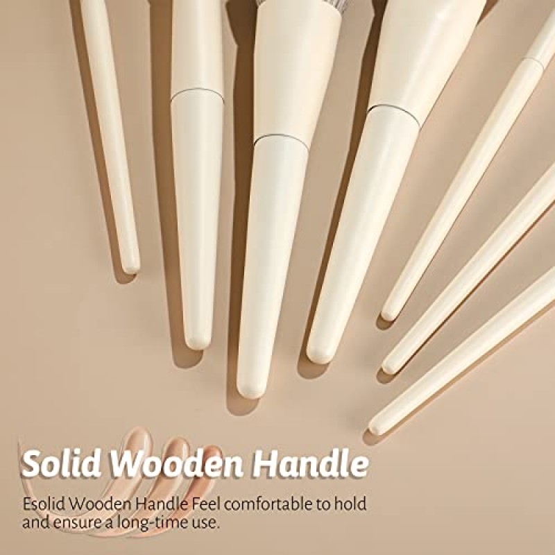 Oneleaf 메이크업 브러쉬 12개 프리미엄 합성 강모 메이크업 키트, 가부키 파운데이션 블렌딩 페이스 파우더 블러쉬 컨실러 아이섀도 브러쉬 메이크업 전문 브러쉬 세트 선물 상자(흰색)