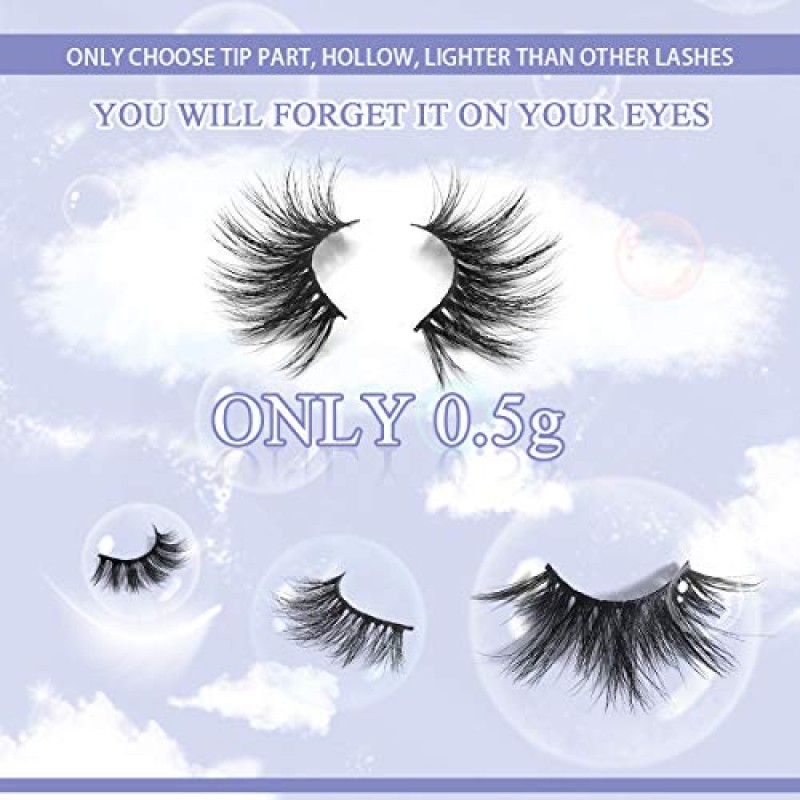 25mm 밍크 속눈썹, 드라마틱 25mm 3쌍 밍크 속눈썹 3가지 스타일 럭셔리 시베리아 3D 밍크 속눈썹 풀 스트립 가짜 속눈썹 Wennalife, RIDE의 희미한 수제 눈 속눈썹