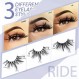 25mm 밍크 속눈썹, 드라마틱 25mm 3쌍 밍크 속눈썹 3가지 스타일 럭셔리 시베리아 3D 밍크 속눈썹 풀 스트립 가짜 속눈썹 Wennalife, RIDE의 희미한 수제 눈 속눈썹
