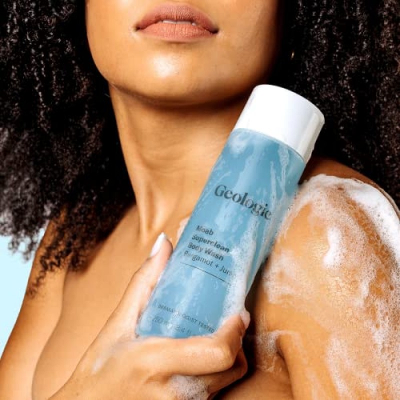 Geologie Moab 슈퍼클린 바디 워시 리필 팩 | 베르가못 + 주니퍼 | 16액량 온스