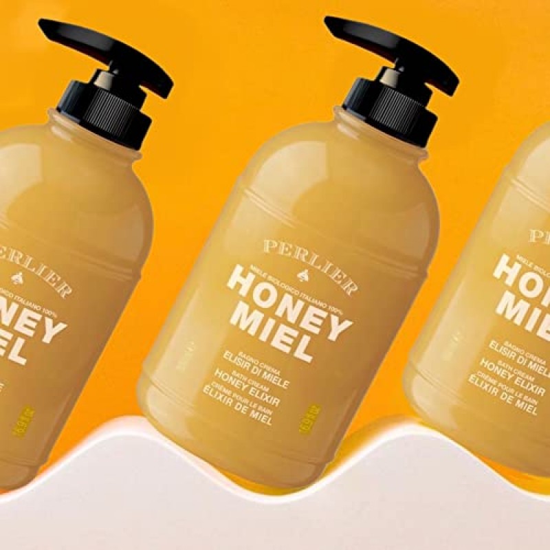 Perlier 스위트 허니 미엘 샤워 & 목욕 크림 - 깊은 보습과 수분 공급을 위해 100% 유기농 이탈리아 꿀로 만든 영양 및 진정 럭셔리 목욕 크림(16.9액량 온스)