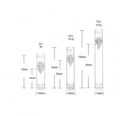 12Pcs 휴대용 빈 리필 가능 투명 플라스틱 에어리스 진공 펌프 병 화장품 메이크업 크림 로션 샘플 포장 세면 용품 액체 저장 용기 약병 항아리 (5ml/0.17oz)