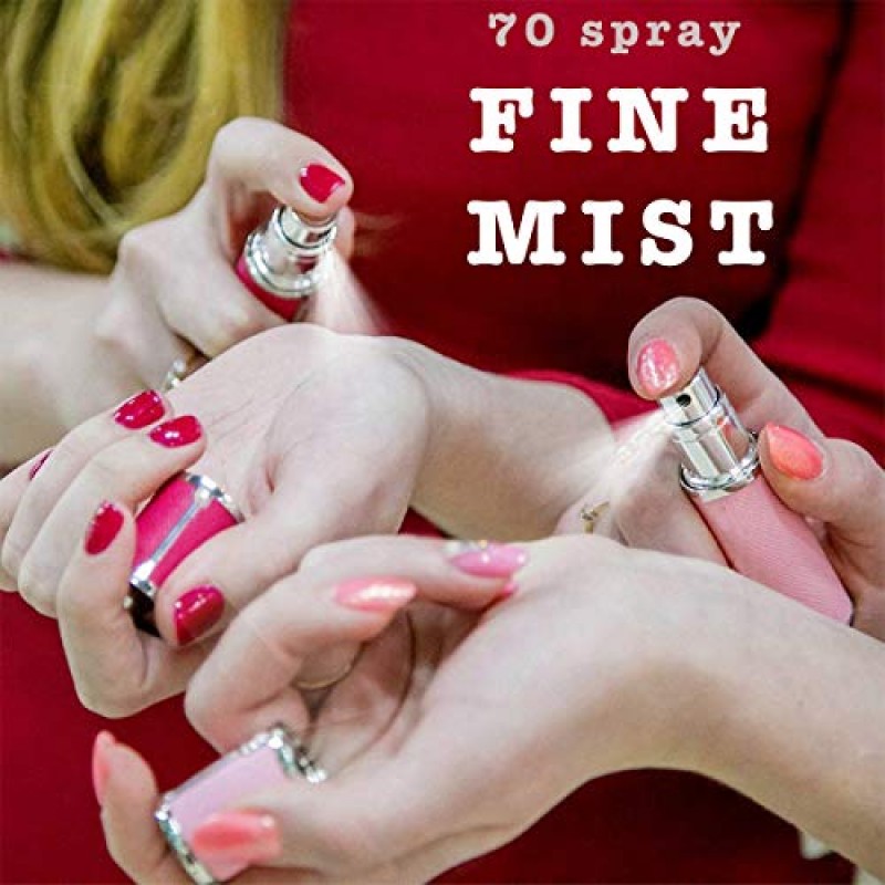 D-LOTUS 향수병 빈 리필, 향수 분무기 여행용 스프레이 병 리필 가능, 여행용 쾰른 분무기 분무기, 남성용 & 여성용 미니 향수 디캔트 홀더 용기, 고급 가죽, 5ml, 블루