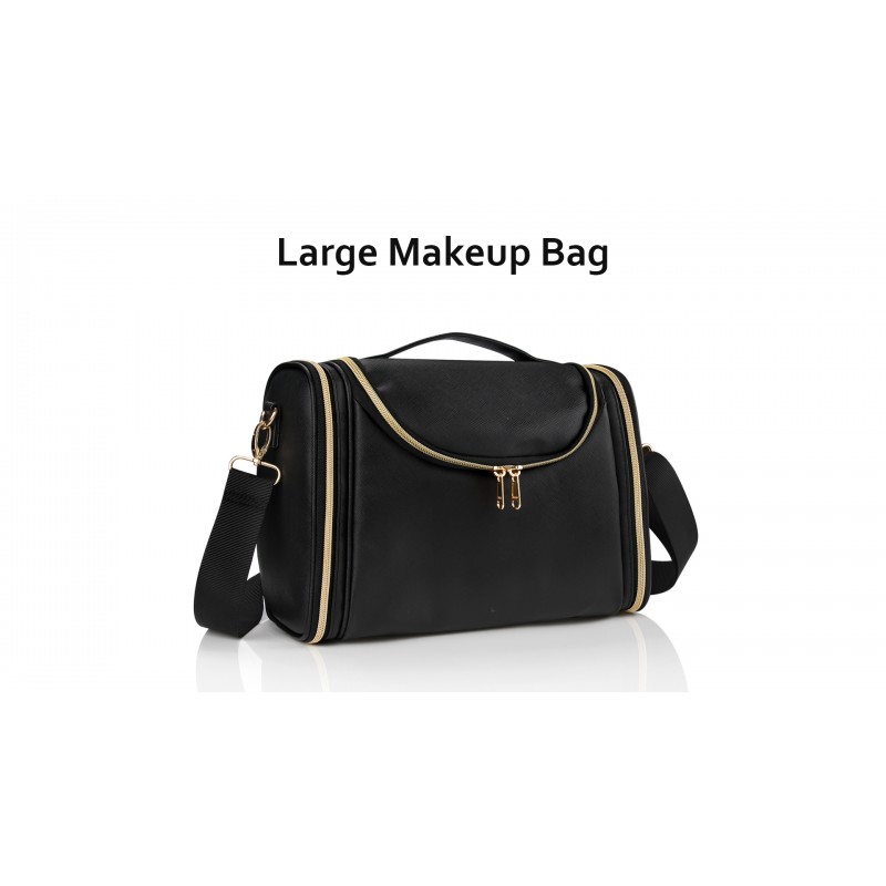 미묘한 대형 메이크업 가방, 여행용 메이크업 가방 화장품 메이크업 브러쉬 주최자 용 어깨 끈이있는 대용량 세면 용품 가방
