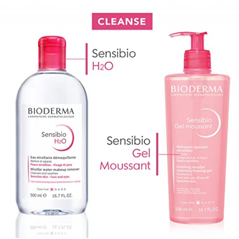 Bioderma - 센시비오 - H2O 미셀라 워터 - 메이크업 리무버 클렌저 - 민감성 피부를 위한 페이스 클렌저