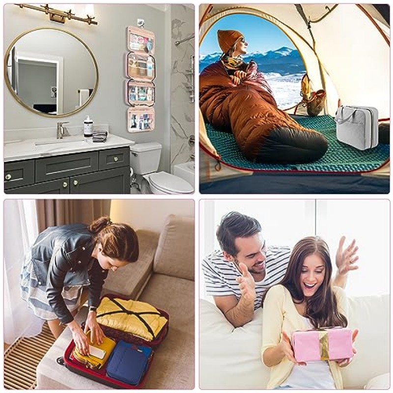 BALEINE 여행 세면도구 가방 화장품 가방, 방수 메이크업 가방 여행 필수품에 적합한 여행 여성을 위한 세면도구 가방 (대형, 파란색)