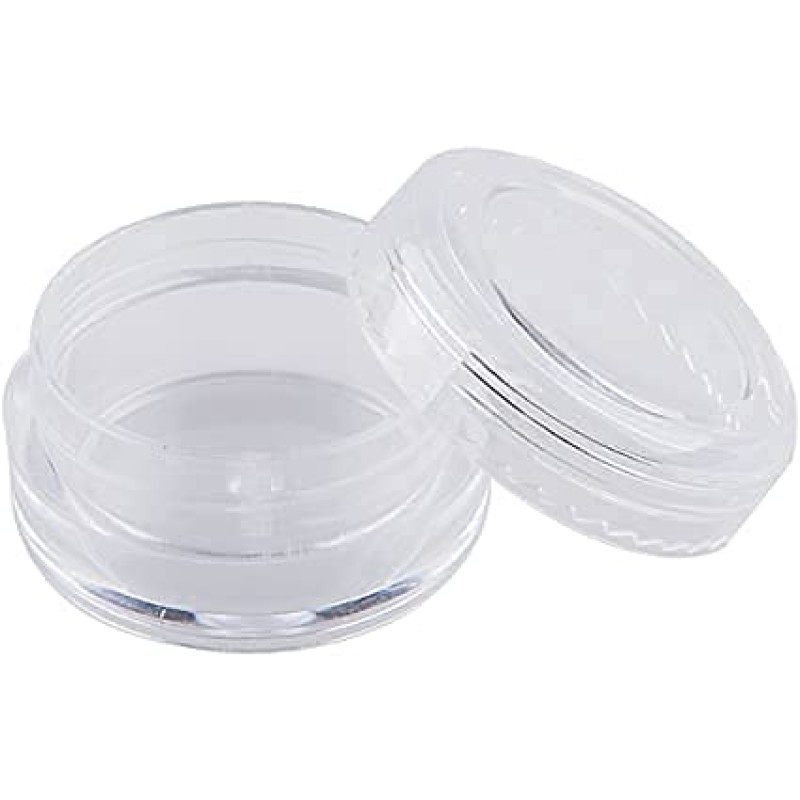 Bekith 108 세트 투명 빈 3그램/3ML 플라스틱 냄비 항아리, 뚜껑이 있는 화장품 용기