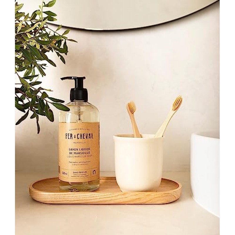 Fer à Cheval 마르세유 액체 비누 무향 무향 저자극성 Savon De Marseille 비누, 고급 프랑스 액체 마르세유 비누, 펌프 디스펜서 16.9oz