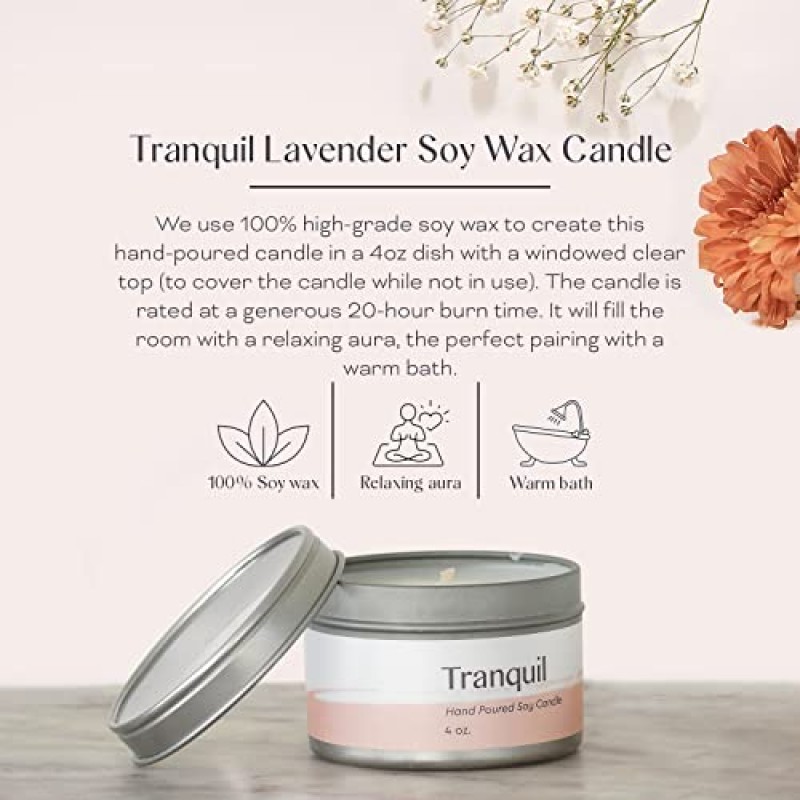 여성을 위한 Dear Ava Spa 선물 - 유기농 셀프 케어 럭셔리 안티 스트레스 릴랙싱 목욕 및 바디 키트 세트 진심이 담긴 카드가 포함된 그녀를 위한 바구니 상자 - 간호사를 위한 감사 선물