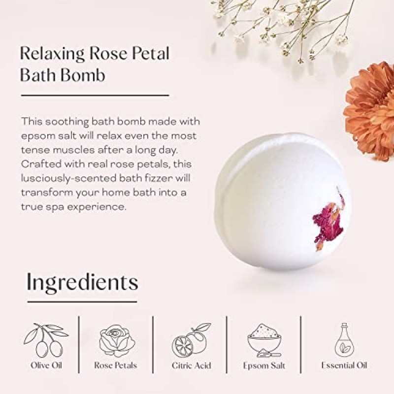 여성을 위한 Dear Ava Spa 선물 - 유기농 셀프 케어 럭셔리 안티 스트레스 릴랙싱 목욕 및 바디 키트 세트 진심이 담긴 카드가 포함된 그녀를 위한 바구니 상자 - 간호사를 위한 감사 선물