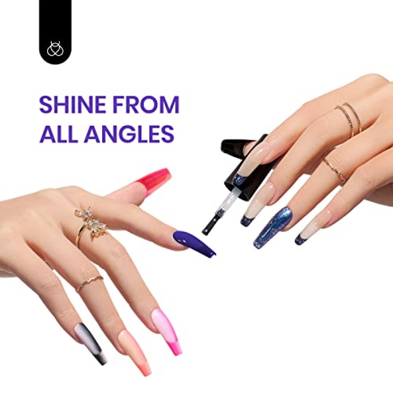 딱정벌레 젤 폴리쉬 23 Pcs 핫 핑크 젤 매니큐어 글로시 & 매트 탑 및 베이스 코트가 포함된 럭셔리 클럽 컬렉션 20가지 색상 레드 그린 퍼플 UV 담그기 샤이니 블루 글리터 네온 젤 네일 DIY 매니큐어