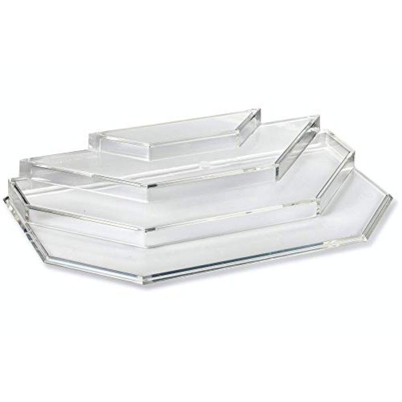 BY ALEGORY byAlegory 아크릴 미니 향수 및 미니 향수 정리함 및 화장대 디스플레이 미니, 여행용 크기, 롤러볼 뷰티 향수병 보관용 4단 - 투명