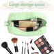 여성용 GFU 화장품 가방, 시어서커 ​​화장품 가방, 여행 세면용품 스트라이프 메이크업 가방, 대형 여성용 미적 정리함 보관 주머니, 소녀 핸드백 지갑, 녹색