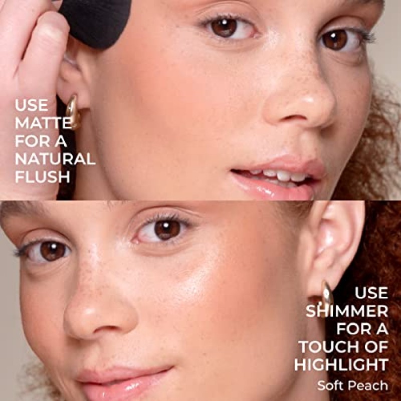 COVER FX 모노크로매틱 파우더 블러쉬 듀오 - 웜 허니: 브론즈 로즈 - 매트 + 쉬머 피니시 - 강렬한 맞춤형 컬러 연출