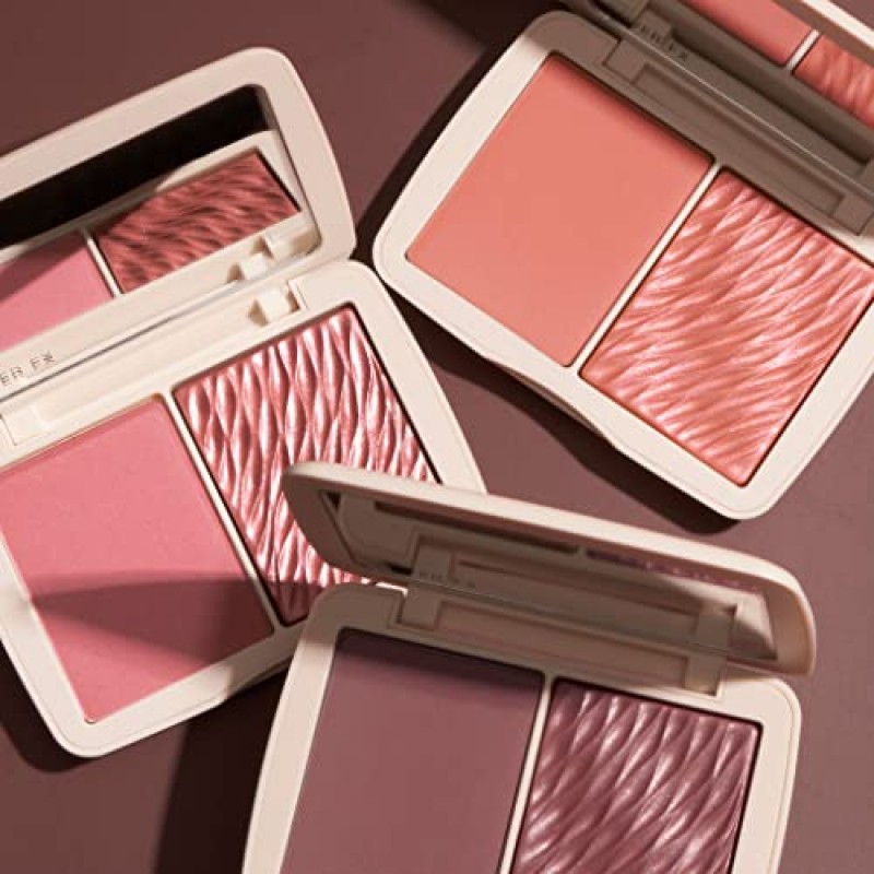 COVER FX 모노크로매틱 파우더 블러쉬 듀오 - 웜 허니: 브론즈 로즈 - 매트 + 쉬머 피니시 - 강렬한 맞춤형 컬러 연출