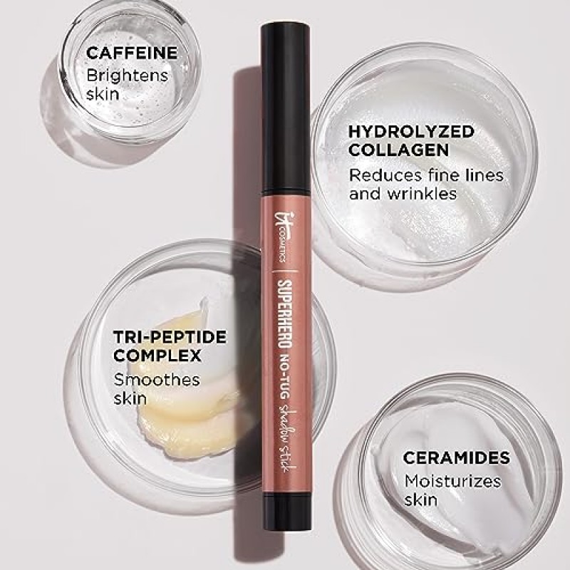 IT Cosmetics 슈퍼히어로 노터그 워터프루프 아이섀도 스틱 - 민감한 눈에 적합한 프라이머가 내장된 롱웨어 블렌더블 크림 0.05온스