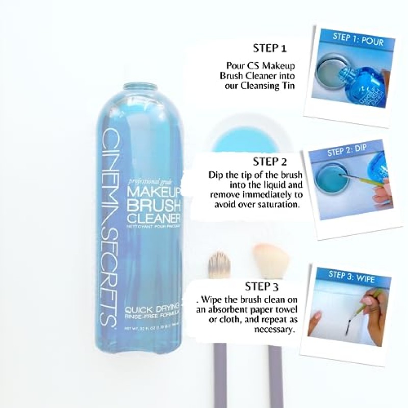 Cinema Secrets 프로페셔널 메이크업 브러쉬 클리너, 8온스 키트(바닐라)