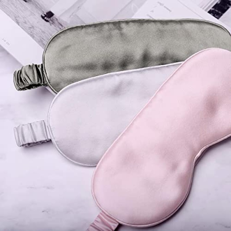 Yanser Luxury 실크 슬립 마스크 100% 멀베리 실크 아이 마스크 - 아이 커버 - 아이 셰이드 - 눈가리개 - 노화 방지 - 스킨 케어 - 울트라 소프트 - 가볍고 편안함 - 여행 가방 - 선물 패키지(N-그레이)